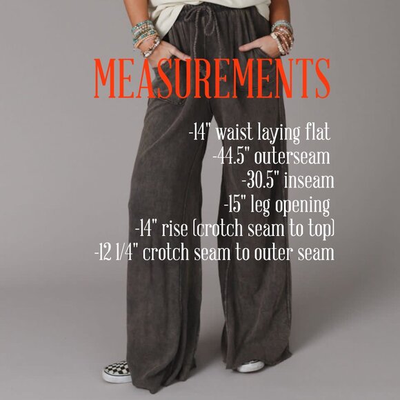 Three Bird Nest Baggy Wide Leg 2 Pocket Acid Wash Sweats Women's Medium - Picture 6 of 6